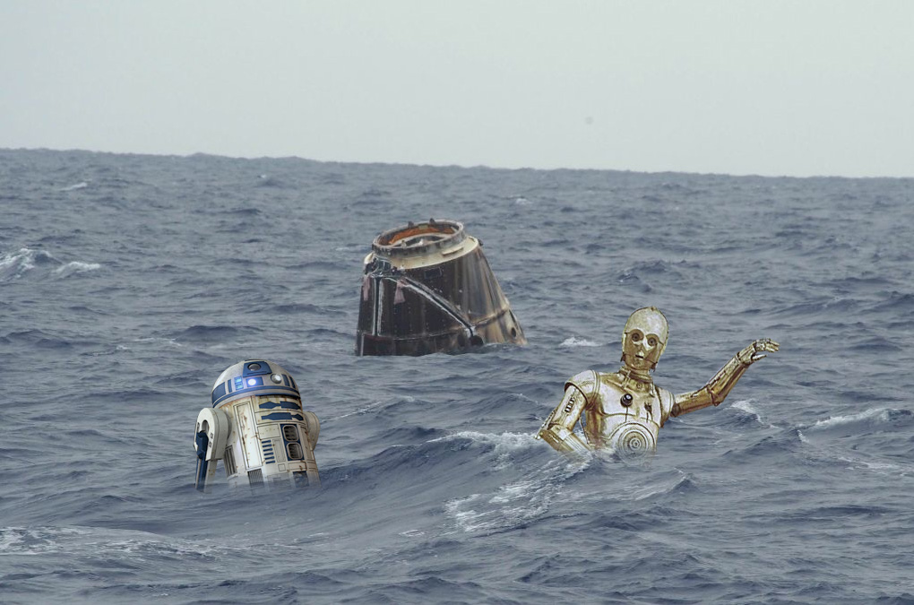 Weird Things » Blog Archive » EXCLUSIVE SpaceX Dragon Splashdown Pic!